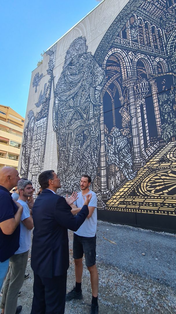 Inauguration d'une monumentale fresque murale à Antibes JuanlesPins Eric Pauget